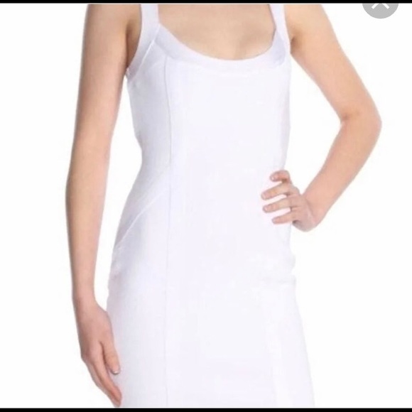 Guess White Bandage Dress Size L Strap Detail in Back. Like New. Only worn once - Picture 2 of 11